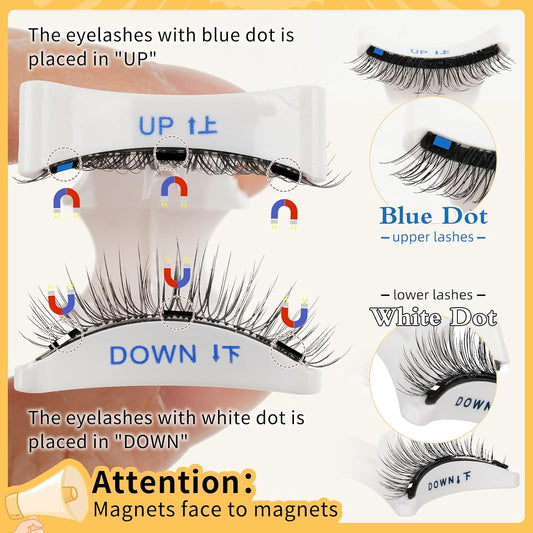 Magnetic Eyelashes with Applicator – Reusable Natural Look