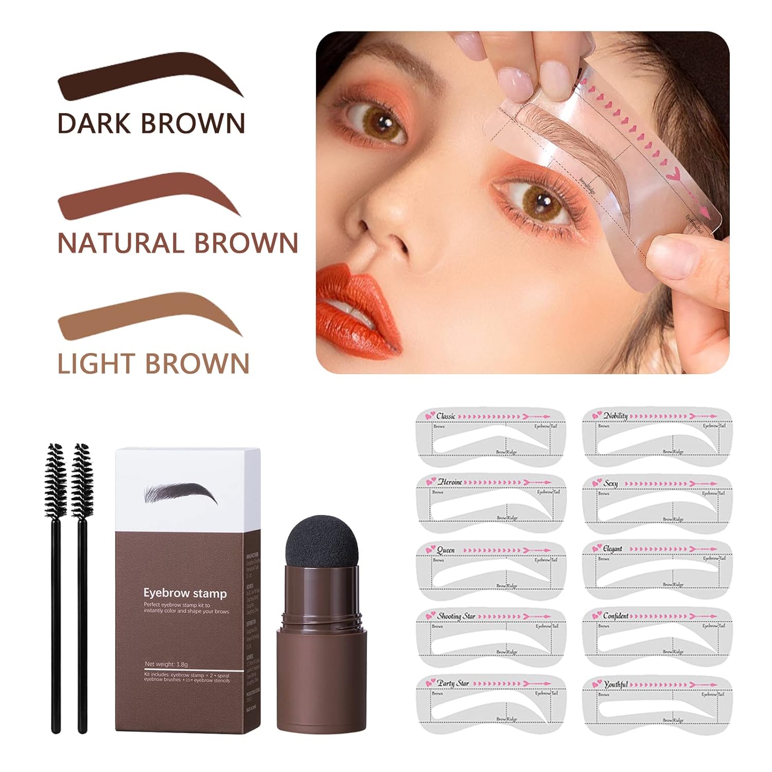 Perfect Brow Stamp Kit: Waterproof Shaping & Definer Set