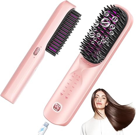 Portable Ionic Hair Straightening Brush – Smooth & Shine Anywhere